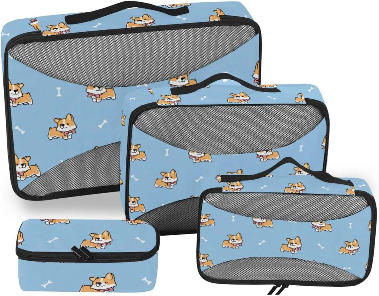 Travel Packing Organizers 4 Set Luggage Organizer Suitcase Cubes for Packing Packing Cuves Cute Puppy