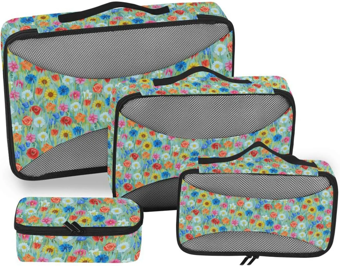 Travel Packing Organizers Set of 4 Luggage Cubes for Packing Packing Cubes for Travel Women Packing Cube Cornflower Sunflower