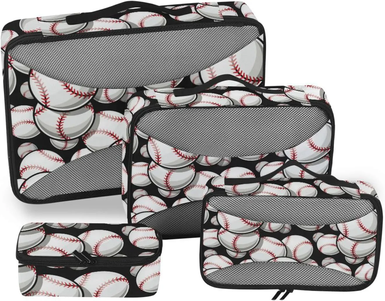 Travel Packing Organizers Set of 4 Luggage Cubes Travel Organizers Paxking Cubes Baseball Ball