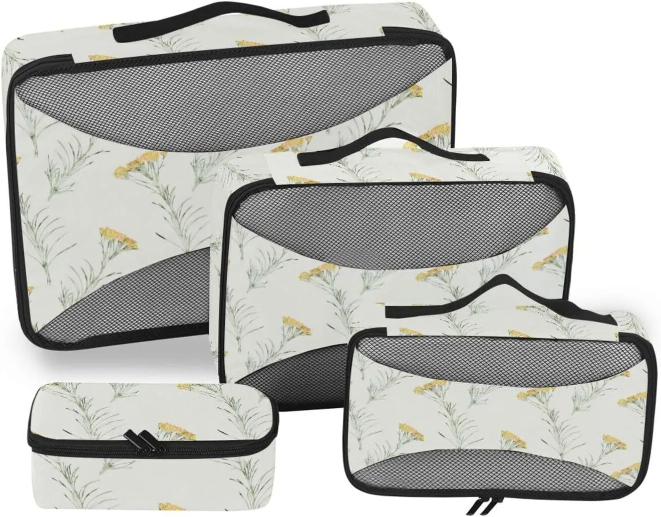 Travel Packing Organizers Set of 4 Suitcase Organizer Bags Packing Cubes Travel Oacking Cubes Beige Floral