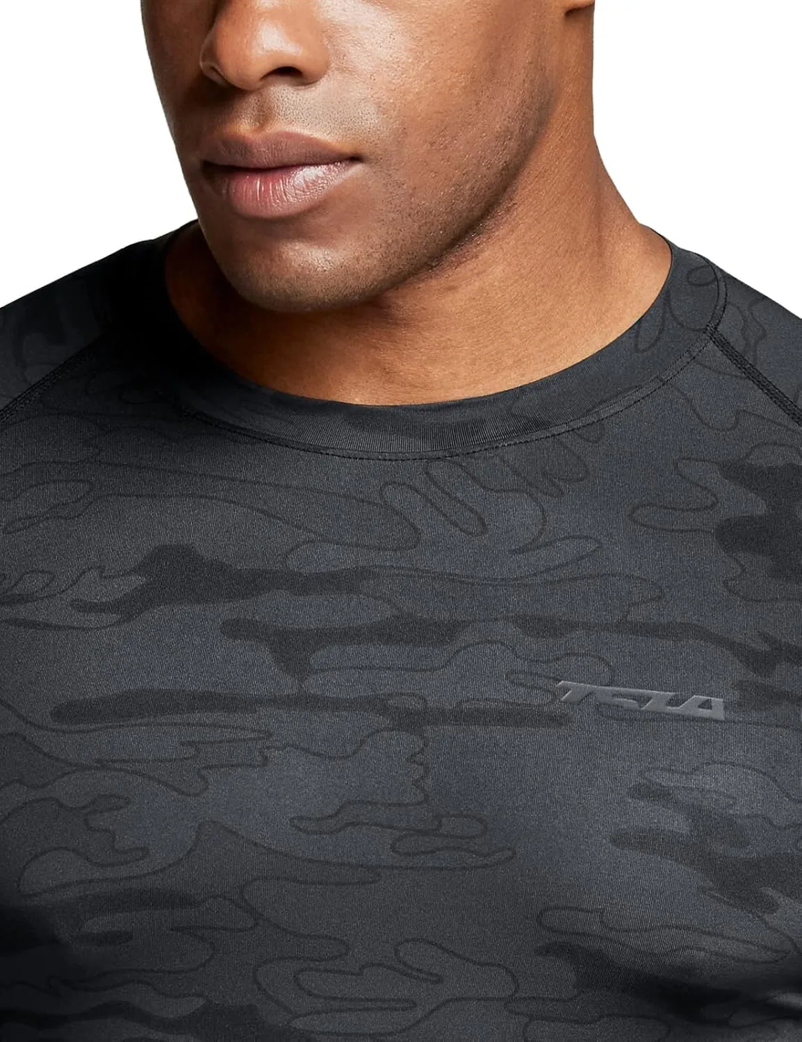 TSLA Men's UPF 50  Compression Shirts, Cool Dry Long Sleeve Athletic Tops, Sports Baselayer Workout Shirt