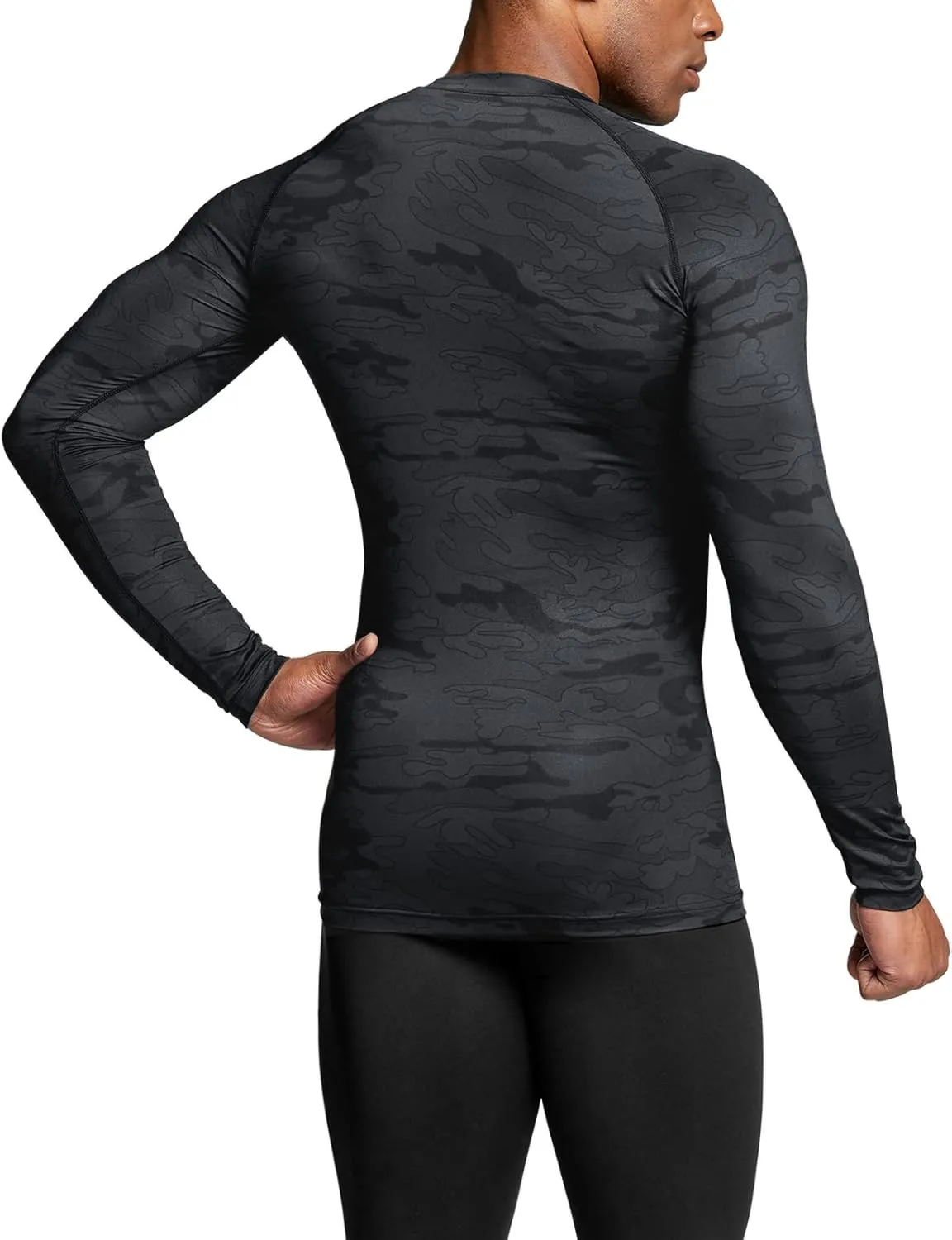 TSLA Men's UPF 50  Compression Shirts, Cool Dry Long Sleeve Athletic Tops, Sports Baselayer Workout Shirt
