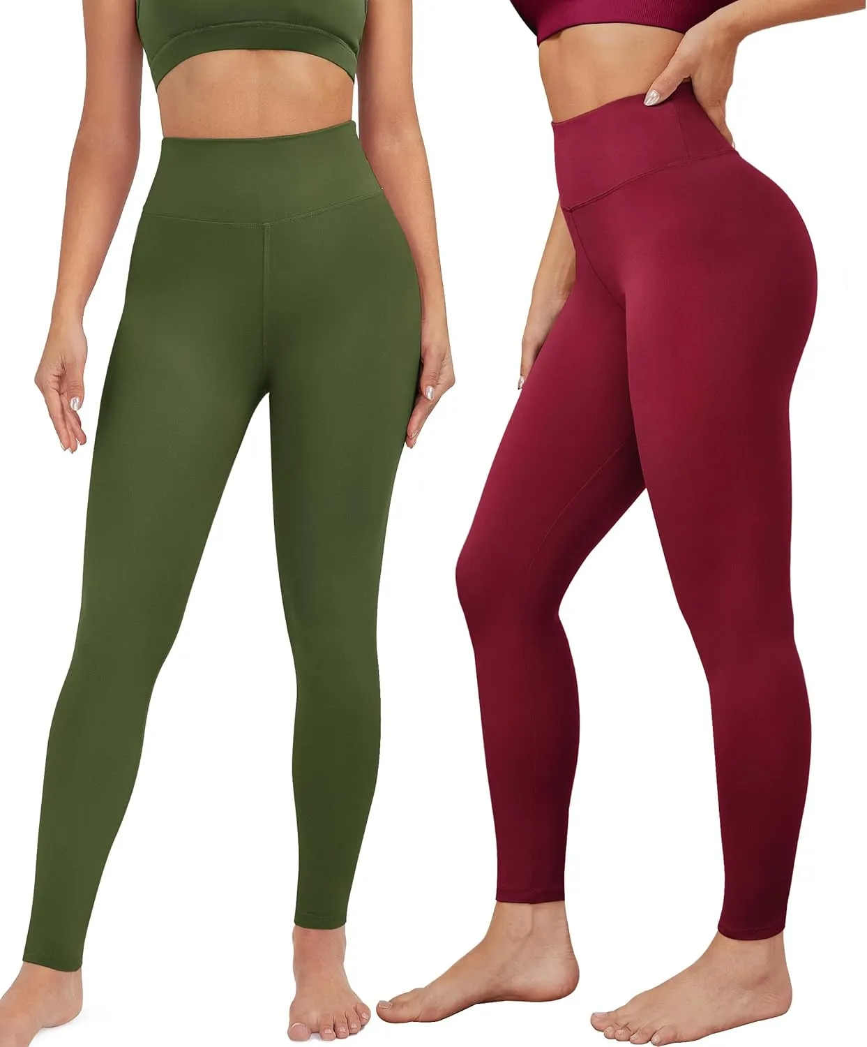 VALANDY High Waisted Leggings for Women Stretch Tummy Control Workout Running Yoga Pants Reg&Plus Size