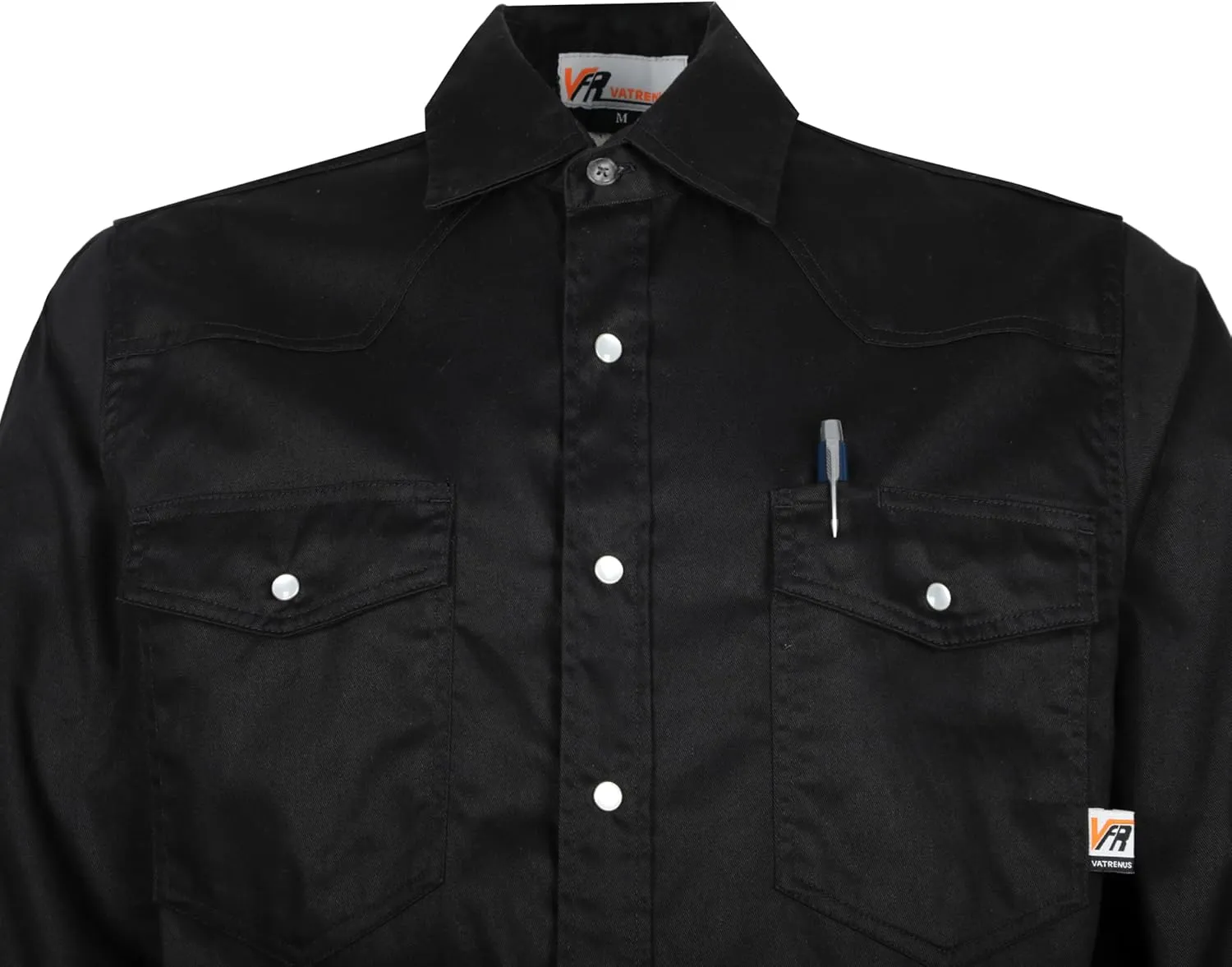 VATRENUS FR Shirts for Summer Pearl Snaps Breathable Vented Mesh Back and Underarm Lightweight Flame Resistant Welding Shirt