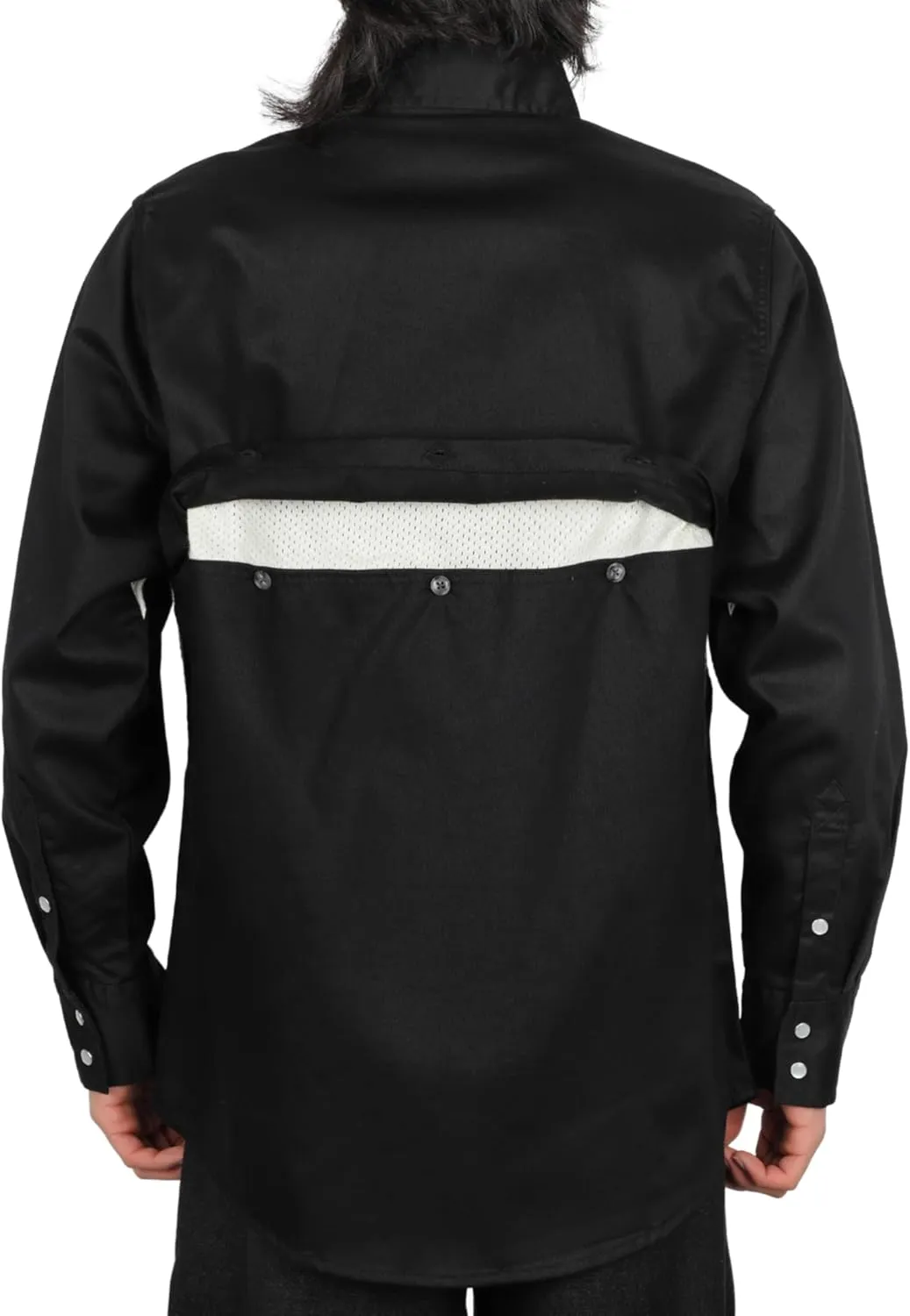 VATRENUS FR Shirts for Summer Pearl Snaps Breathable Vented Mesh Back and Underarm Lightweight Flame Resistant Welding Shirt
