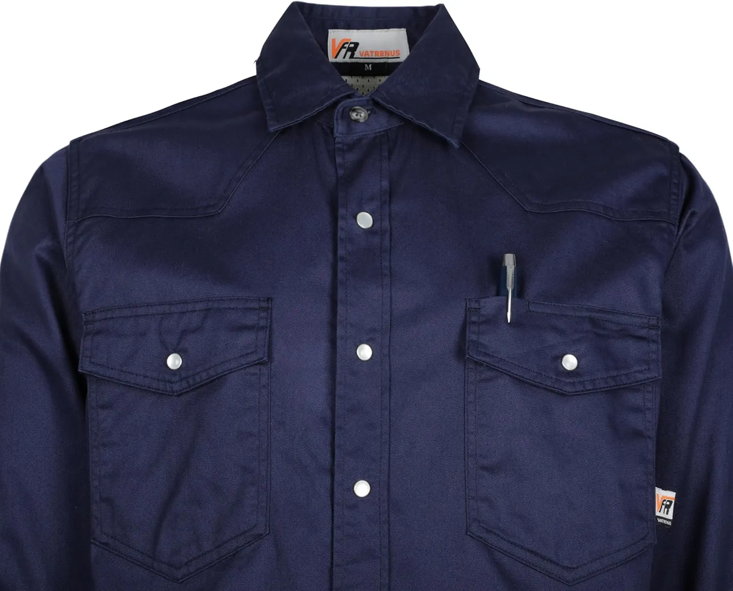 VATRENUS FR Shirts for Summer Pearl Snaps Breathable Vented Mesh Back and Underarm Lightweight Flame Resistant Welding Shirt