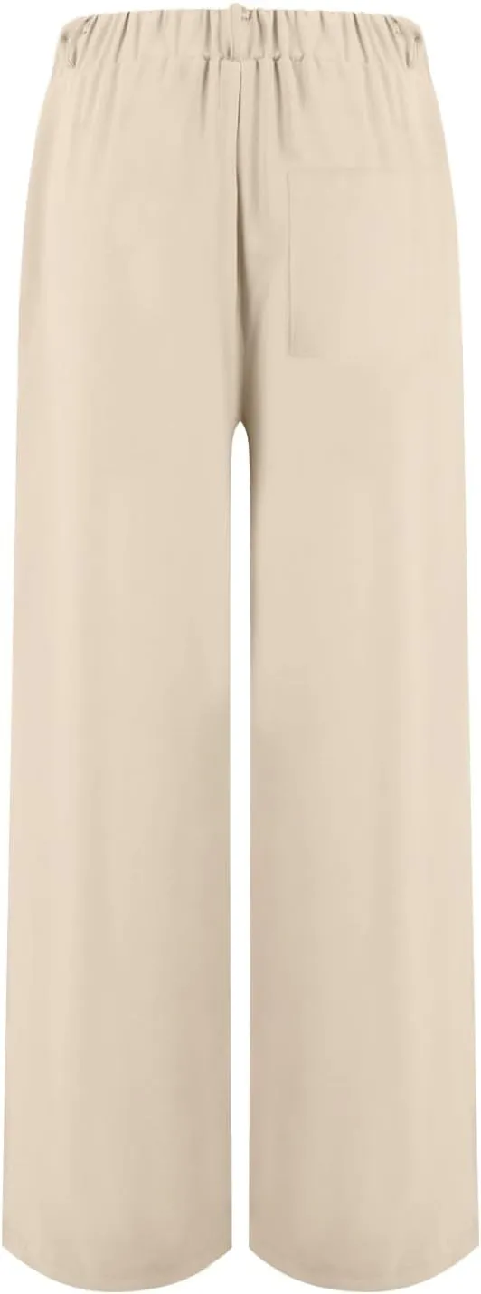 Wide Leg Pants for Women High Waist Solid Color Casual Trousers WomenSlacks Workout Pants 2024