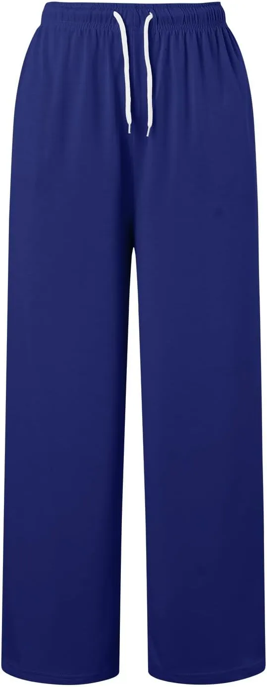 Wide Leg Sweat Pants for Womens High Waisted Baggy Sweatpants Casual Drawstring Workout Athletic Pants with Pockets