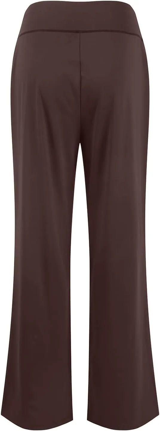 Wide Leg Yoga Pants for Women Crossover High Waisted Athletic Pants with Pockets Casual Comfy Lounge Pants