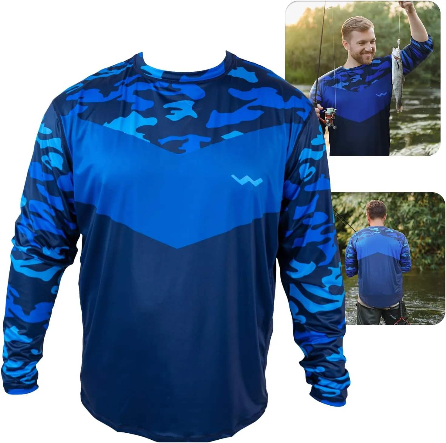 WindRider Fishing Shirts for Men  UPF 50  Long Sleeve UV Protection Lightweight, Breathable Rash Guard for Outdoor Use