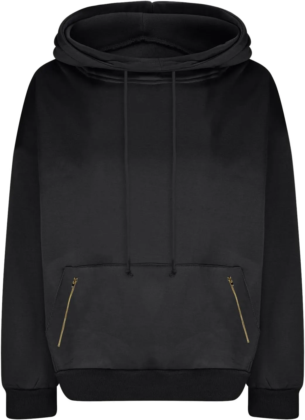 Women Cowl Neck Hoodies Fall Fleece Drawstring Sweatshirts Casual Long Sleeve Hooded Pullover Zipper Kangaroo Pocket