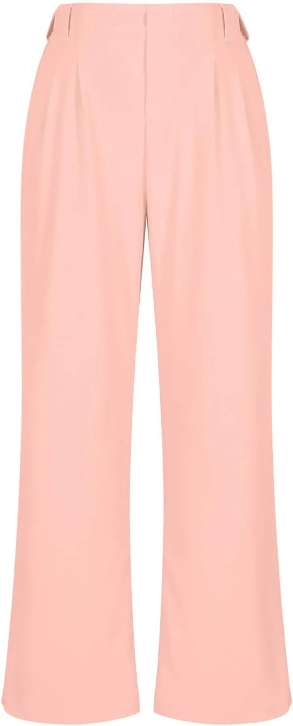 Women High Waist Wide Leg Palazzo Pants Casual Long Button Down Loose Business Work Office Trousers with Pockets