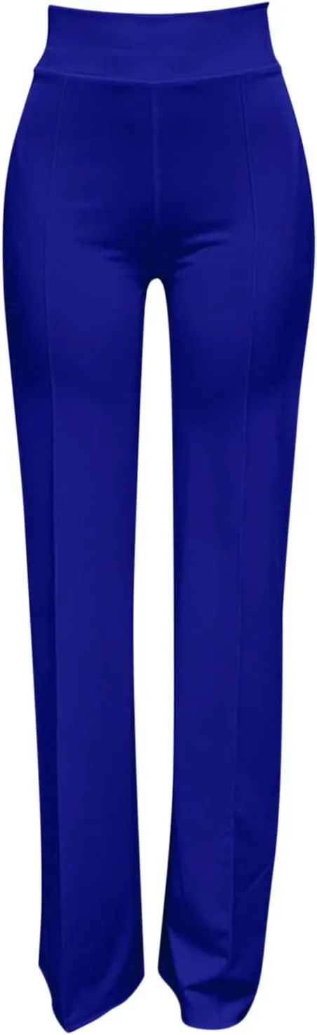 Women Linen Blend Summer Cropped Palazzo Lounge Pants Elastic Waisted Lounge Pants Slim-Fit Trousers Office
