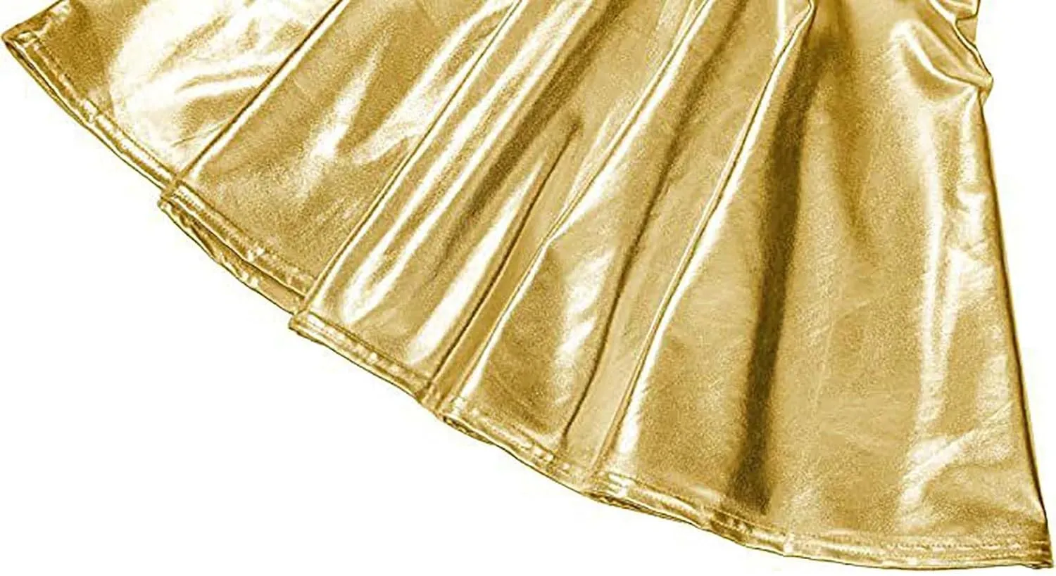 Women Pleated Skirt Fashion Shiny Metallic Dance Skirt High Waist Holographic Skirt A-Line Flared Mini Skater Skirts