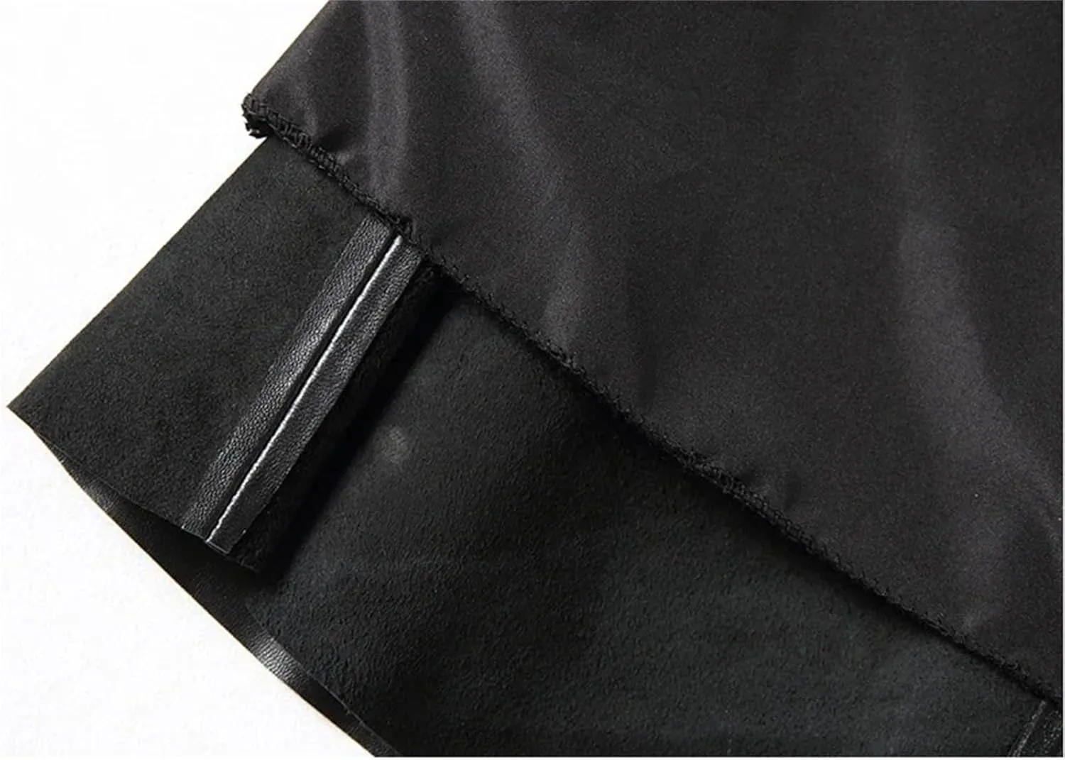 Women Plus Size Genuine Leather Midi Skirt Black High Waisted Stretch Pleated A-Line PU Leather Skirt