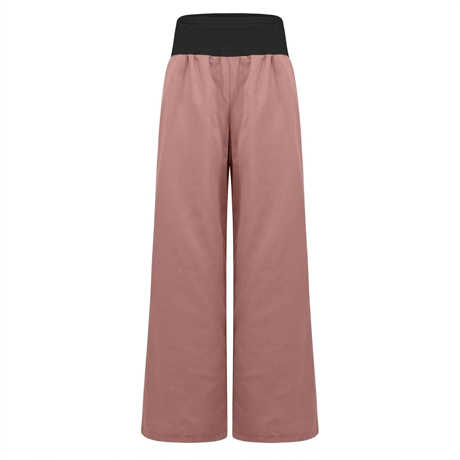 Women Summer Palazzo Pants High Waisted Cotton Linen Pant High Waisted Wide Leg Pants Boho Lounge Trousers