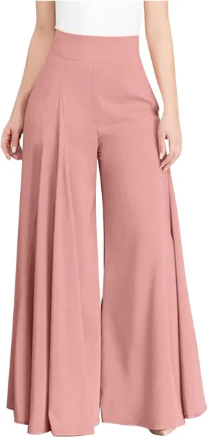 Women Wide Leg Long Pants Loose Sweatpants Elastic High Waist Trousers Casual Flowy Pants Casual Palazzo Trouser Pants
