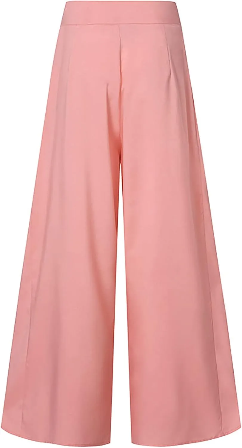 Women Wide Leg Long Pants Loose Sweatpants Elastic High Waist Trousers Casual Flowy Pants Casual Palazzo Trouser Pants