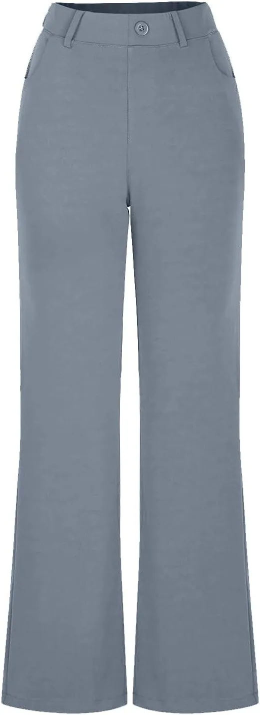 Womens Bootcut Dress Pants Business Casual Work Pants with Pockets High Waist Stretchy Trousers Office Slacks