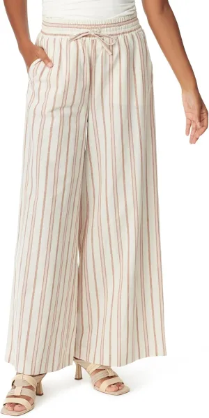 Women's Carrie Pull on Elastic Waist Soft Wide Leg Pant with Functional Drawstring Standard