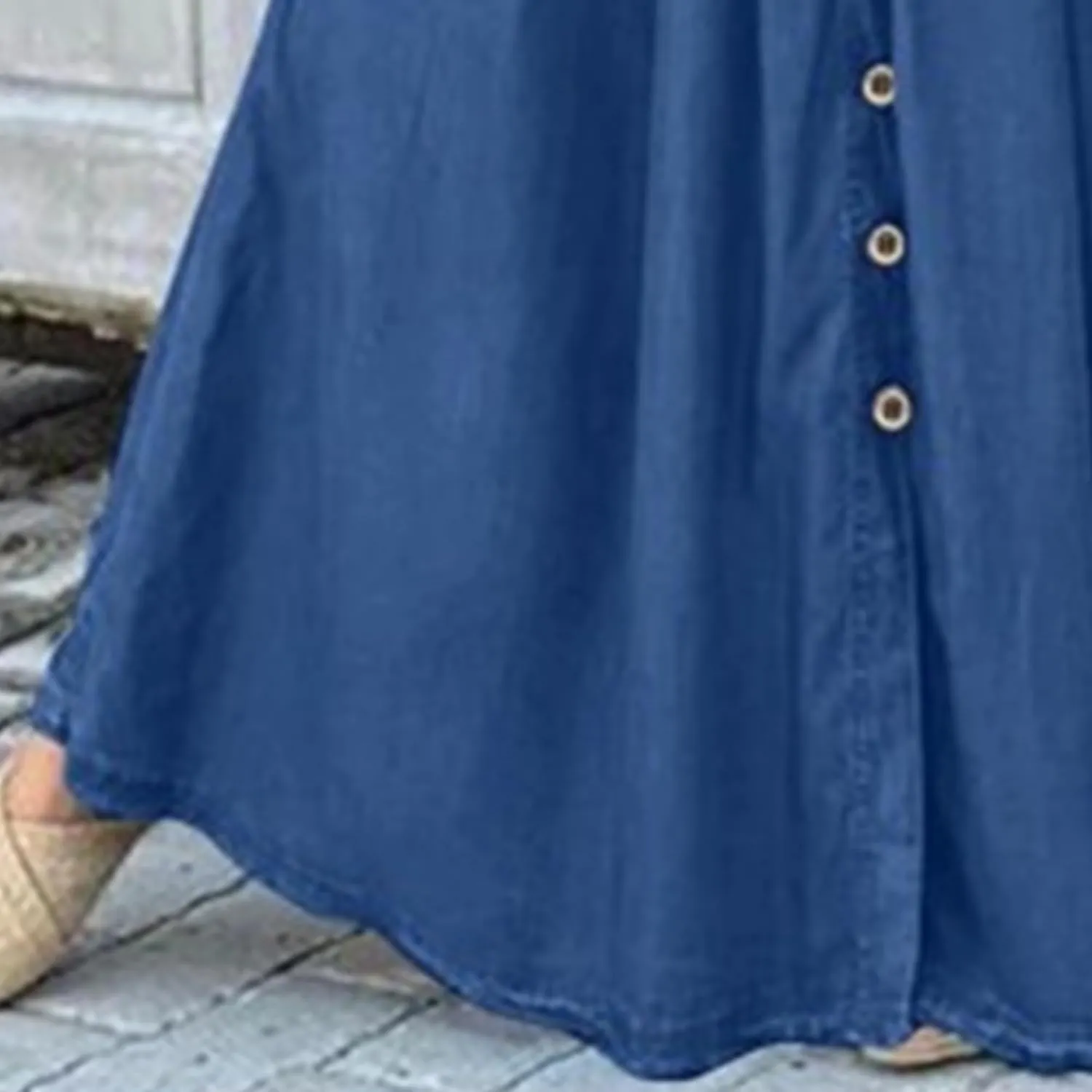 Women's Casual Bag Waist Skirts A Line Pleated Midi Skirt with Pockets Casual Button Front Pleated Flare Skirts