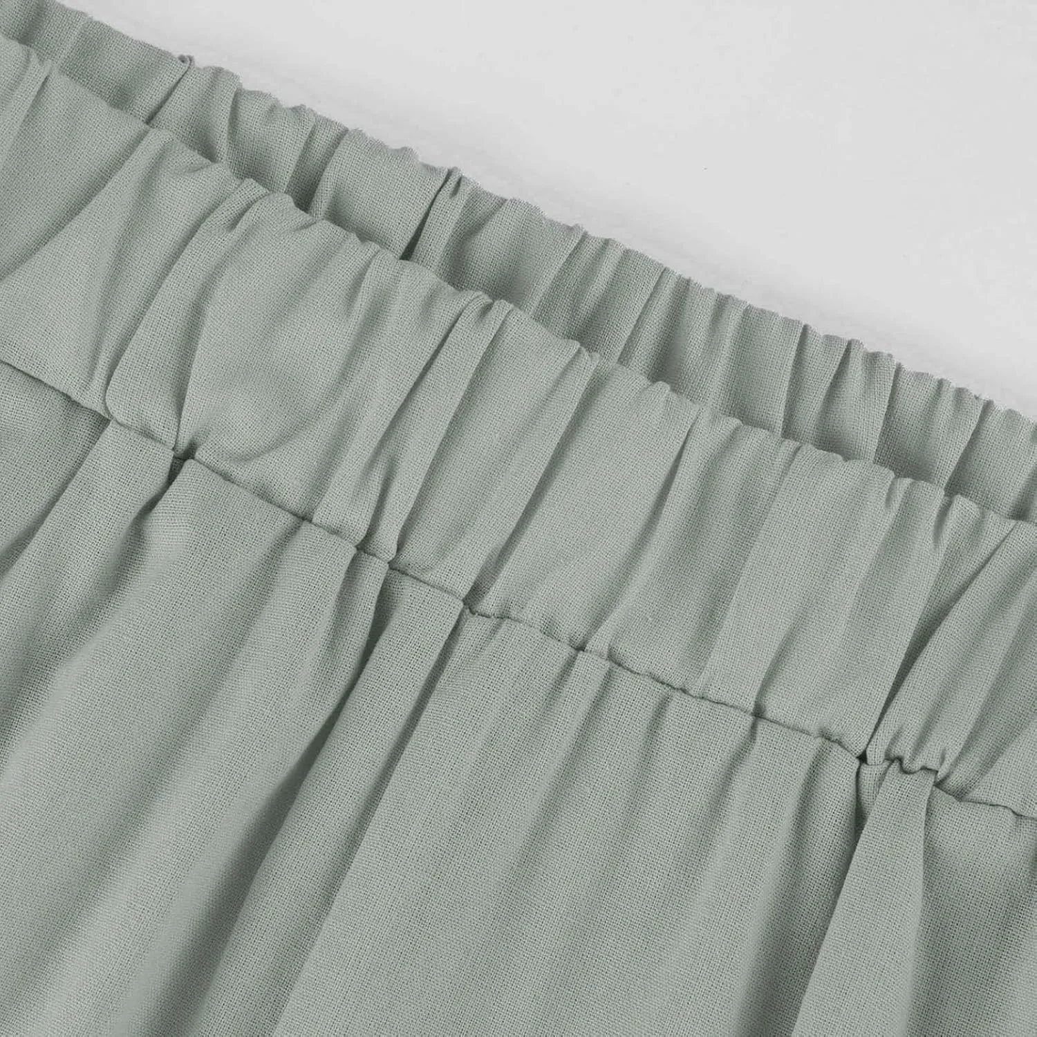 Womens Cotton Linen Summer Y2K Fashion Pants Low Waist Ankle Length Slim-Fit Pant Trousers Office