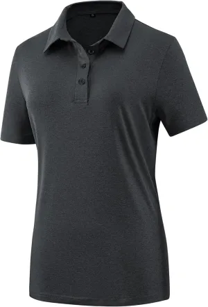 Women's Golf Polo Shirts Lightweight Moisture Wicking Short Sleeve Shirt Quick Dry Athletic Tennis Tops
