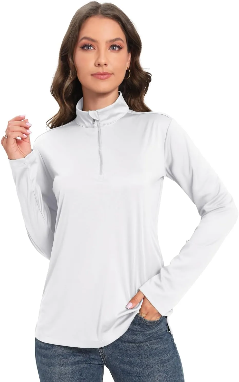 Womens Golf Shirt Quick Dry Long Sleeve Tennis Tops UPF50  Collared Golf Polo Shirts for Women
