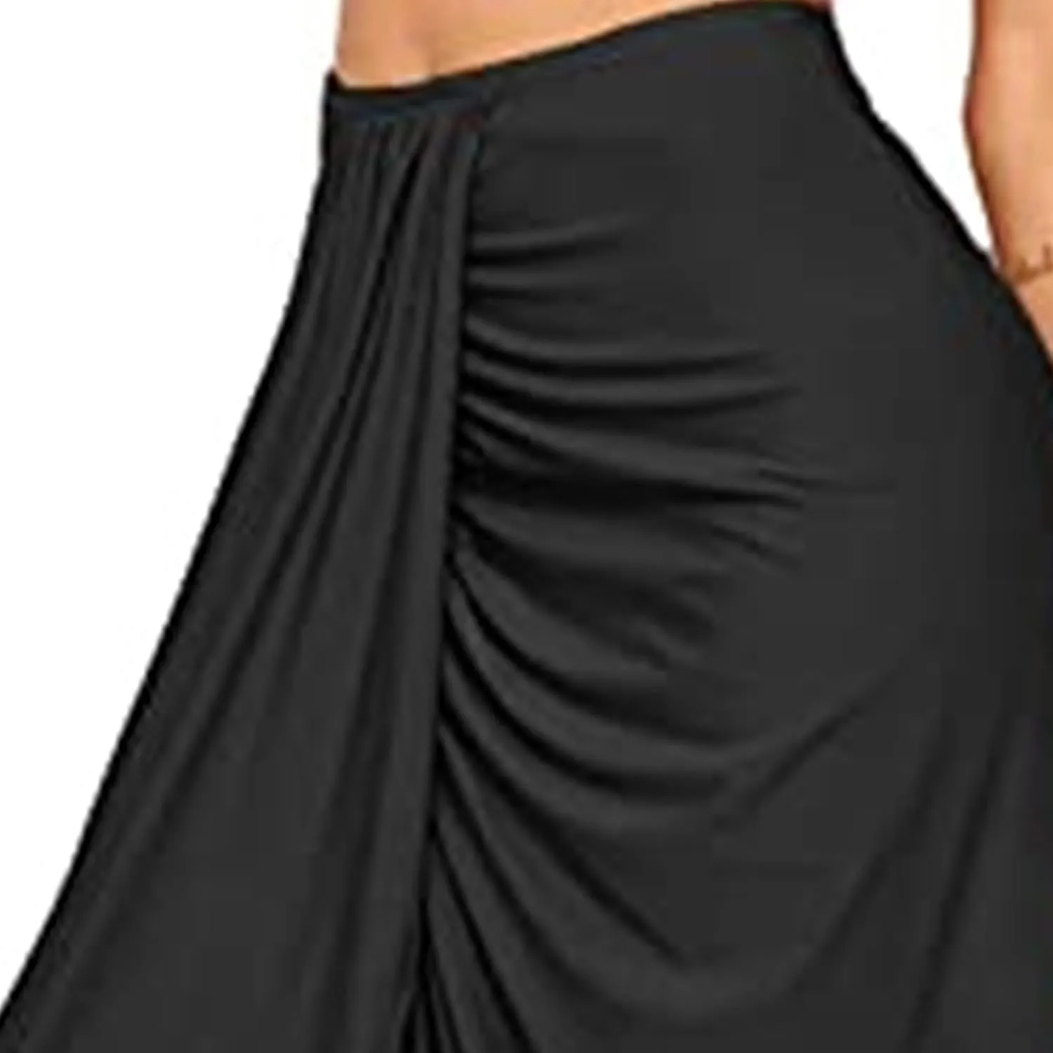 Women's High Low Wrap Maxi Skirts Sexy Side Split High Waist Midi Skirt Twist Front Asymmetrical Cover Up Skirts