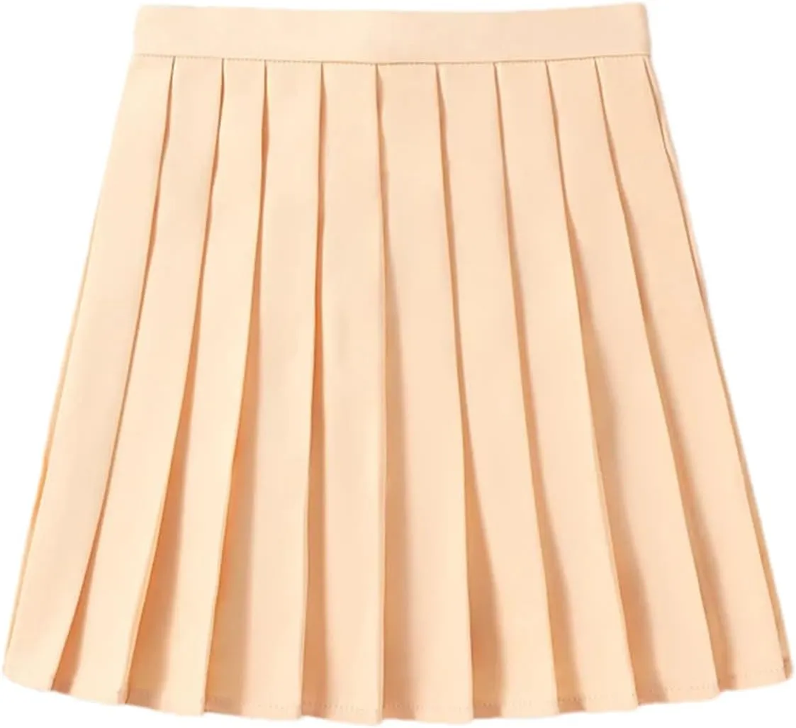 Women's High Waist Pleated Mini Skirt  Zipper A-Line Skirt for Summer Dance Sports Running