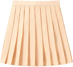 Women's High Waist Pleated Mini Skirt  Zipper A-Line Skirt for Summer Dance Sports Running