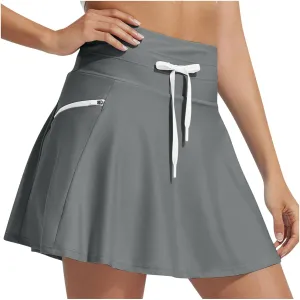Women's High Waisted 15'' Swim Skirt Liner Quick Dry Bathing Suit Y2k Tankini Swimsuit Bottoms with Zipper Pockets 2025