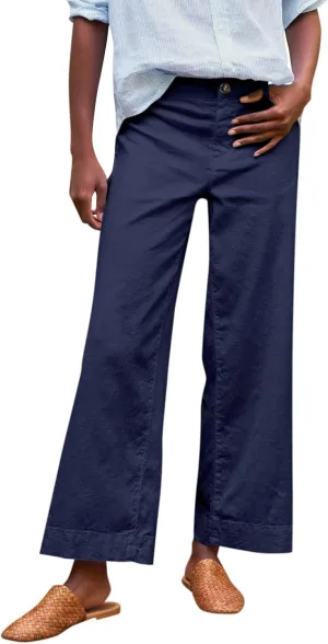 Womens Pants, Peasant Pants Casual Linen Plaid Straight Leg Side Button Drawstring