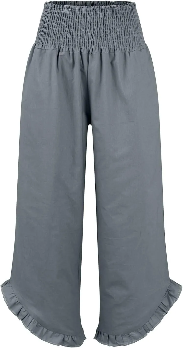 Women's Pants, Straight Leg Linen Pants Summer Wide High Waisted Lightweight Summmer