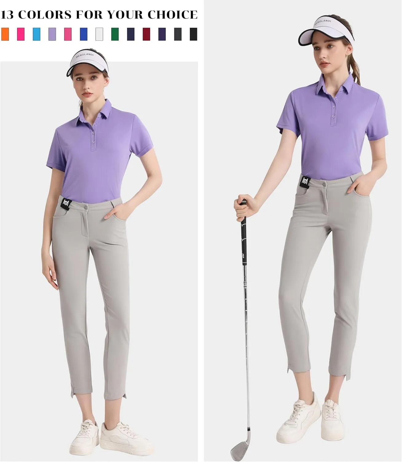 Women's Polo Shirts UPF 50  Casual Sun Protection Work Quick Dry 4 Buttons Short Sleeve Collared Golf Shirt XS-3XL