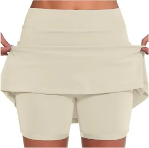 Womens Skorts with Pockets Tummy Control Plus Size Skorts High Waist Athletic Sports Pants Skirt Casual Shorts