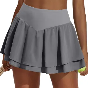 Womens Skorts Women's Skorts with Pockets High Waisted Pleated Tennis Skirt with Shorts Underneath Plus Size