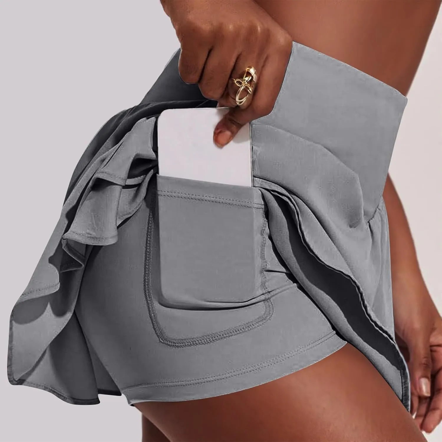 Womens Skorts Women's Skorts with Pockets High Waisted Pleated Tennis Skirt with Shorts Underneath Plus Size