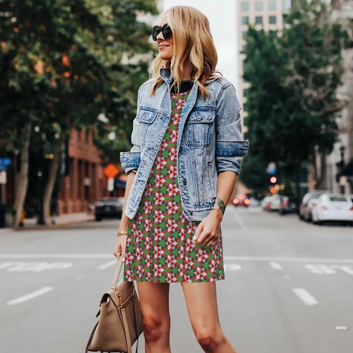 Womens Sleeveless Dress A-Line Flare Tank Dress Loose Sun Dresses Summer Flowy Swing Sundress Round Neck Outfit