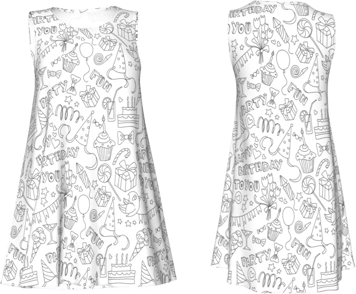 Womens Sleeveless Dress A-Line Flare Tank Dress Loose Sun Dresses Summer Flowy Swing Sundress Round Neck Outfit
