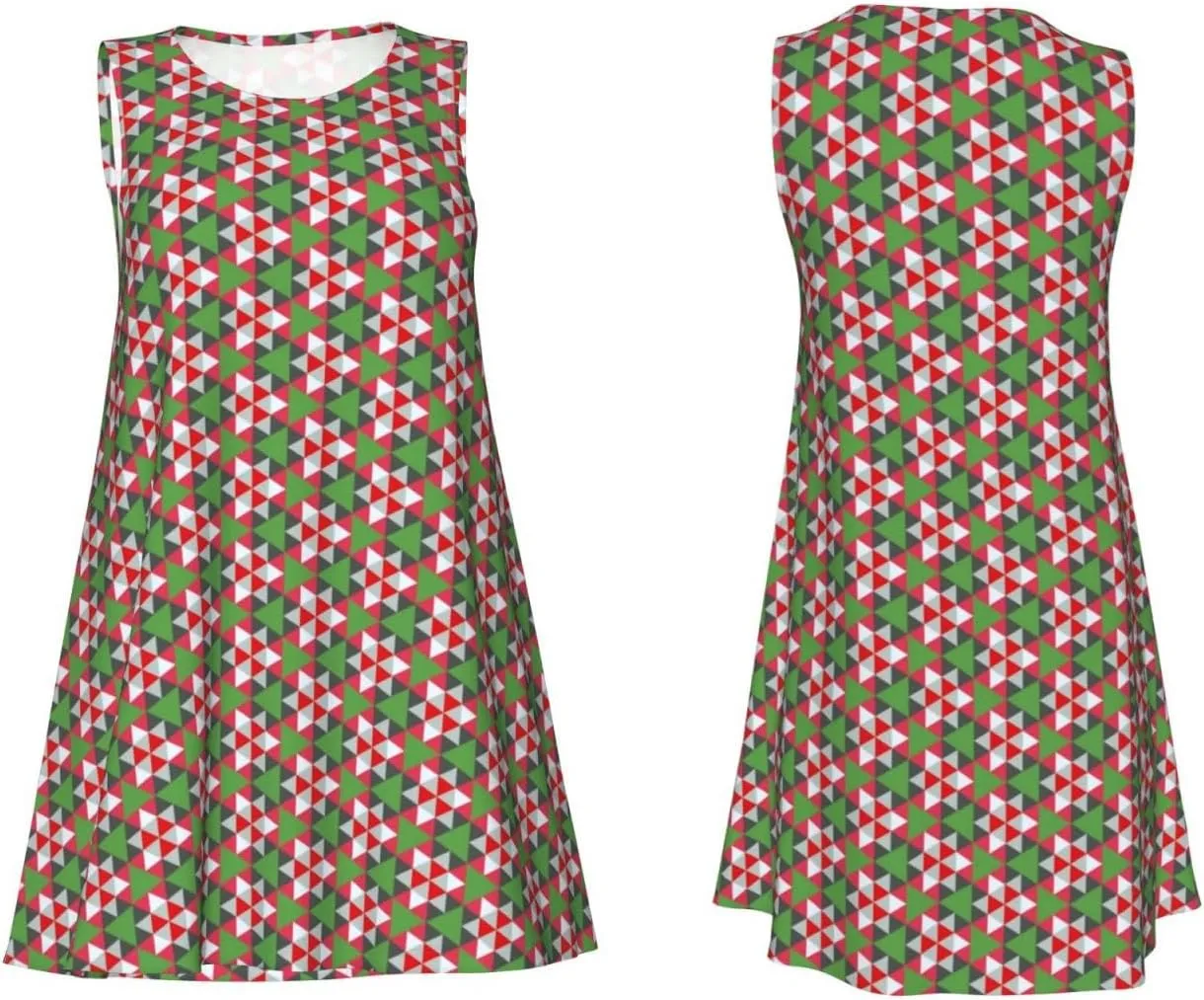Womens Sleeveless Dress A-Line Flare Tank Dress Loose Sun Dresses Summer Flowy Swing Sundress Round Neck Outfit