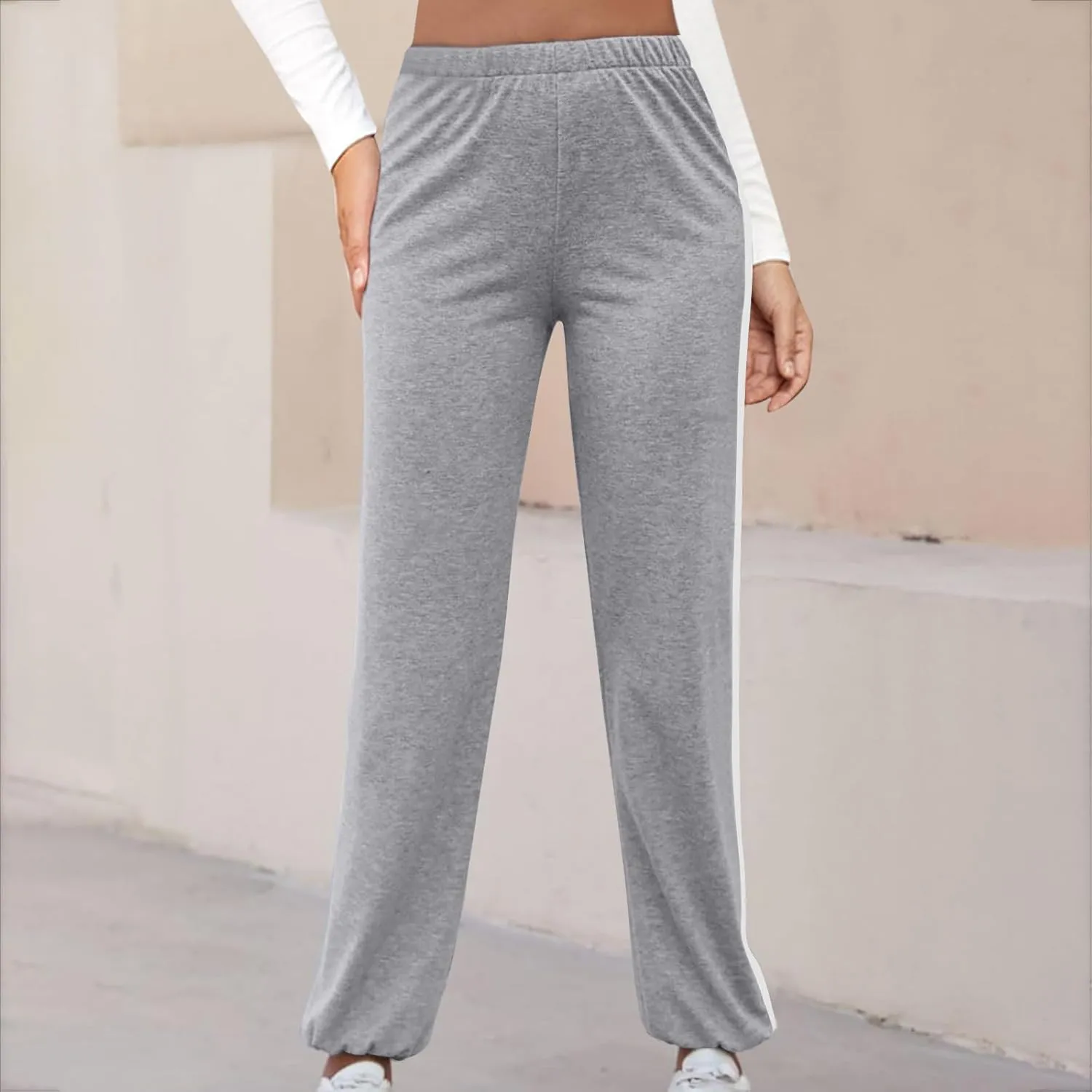 Women's Sweatpants Workout Joggers Elastic High Waisted Pants Hiking Jogging Pants Plus Size Sweatpants with Pockets