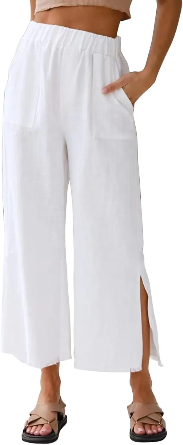 Womens Trousers Wide Leg High Waist Trouser Fit Loose Yoga Long Pants Business Casual Pants for Women Skinny
