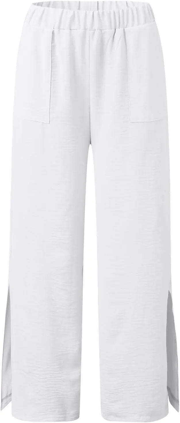 Womens Trousers Wide Leg High Waist Trouser Fit Loose Yoga Long Pants Business Casual Pants for Women Skinny