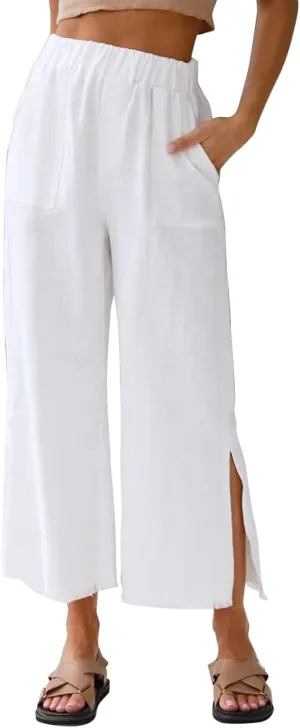 Womens Trousers Wide Leg High Waist Trouser Fit Loose Yoga Long Pants Business Casual Pants for Women Skinny