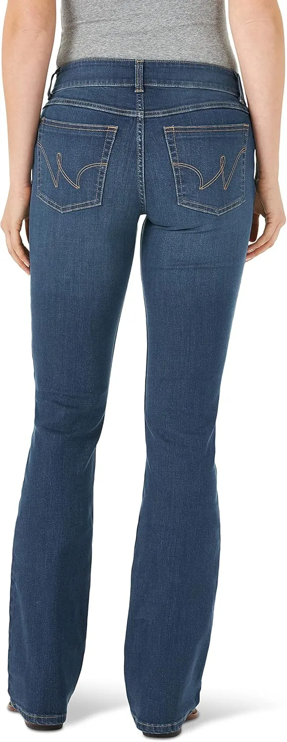 Wrangler Women's Western Mid Rise Stretch Boot Cut Jean