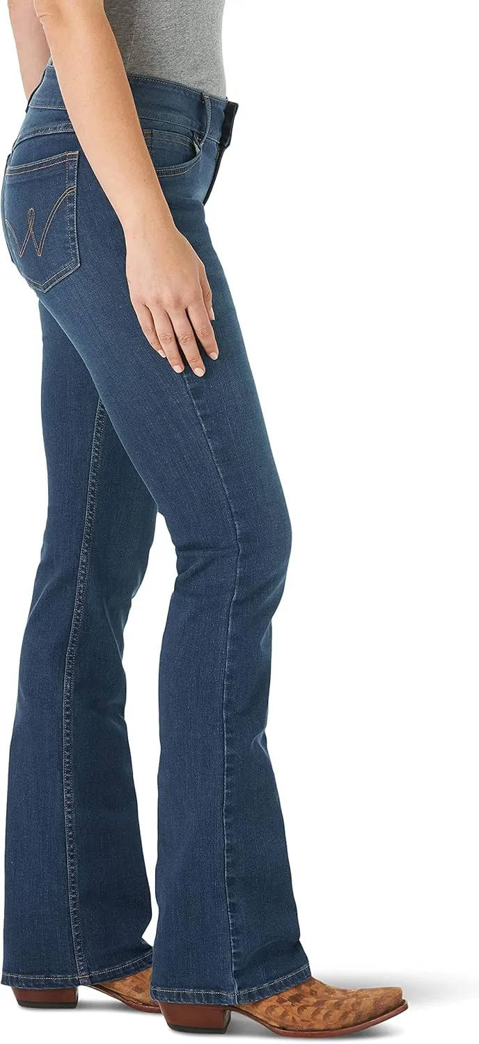 Wrangler Women's Western Mid Rise Stretch Boot Cut Jean