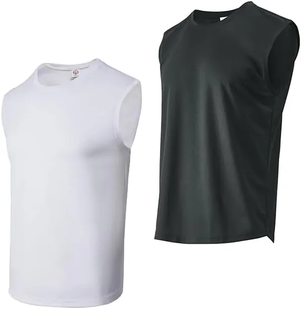 Yasumond Workout Fitness Quick Dry Tank Tops Pack Muscle Basketball Gym Sleeveless Crewneck Shirts for Men