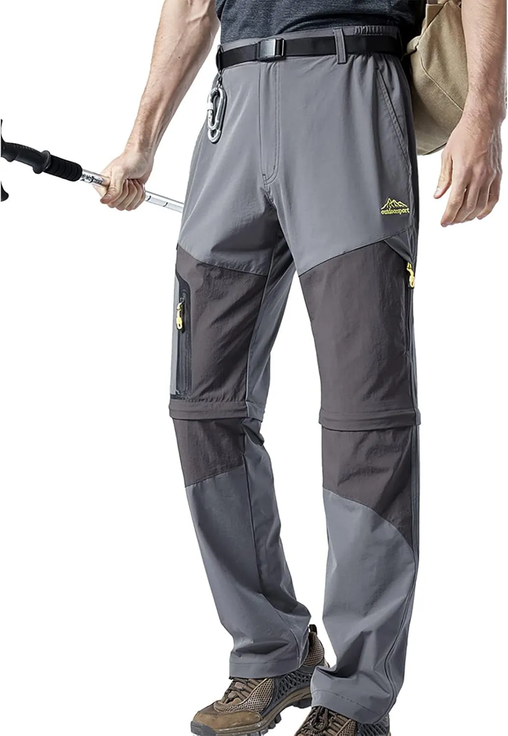 Ymosrh Khaki Jeans for Men are Thickened with Velvet, Outdoor Mountaineering, Multi Pocket Long Pants Mens Stretch