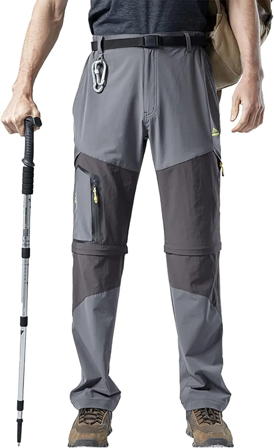Ymosrh Khaki Jeans for Men are Thickened with Velvet, Outdoor Mountaineering, Multi Pocket Long Pants Mens Stretch